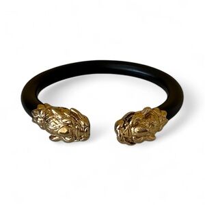 Black and Gold Bracelet with Lion Heads Unisex